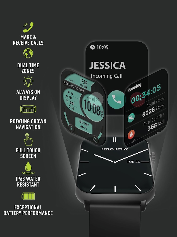 Reflex Active Series 30 Smart Calling Black Amoled Watch - Image 7 of 7