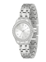 Spirit Ladies Silver Tone Bracelet Watch And Heart-Shaped Stone Chain Necklace Set - Image 3 of 5