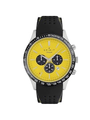 Spirit Gents Tachymeter Polished Silver Silicone Black Watch - Image 1 of 4