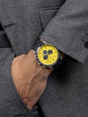 Spirit Gents Tachymeter Polished Silver Silicone Black Watch - Image 2 of 4