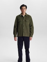 Anerkjendt Green Boiled Wool Overshirt - Image 1 of 6