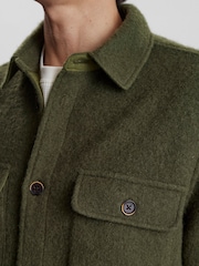 Anerkjendt Green Boiled Wool Overshirt - Image 3 of 6