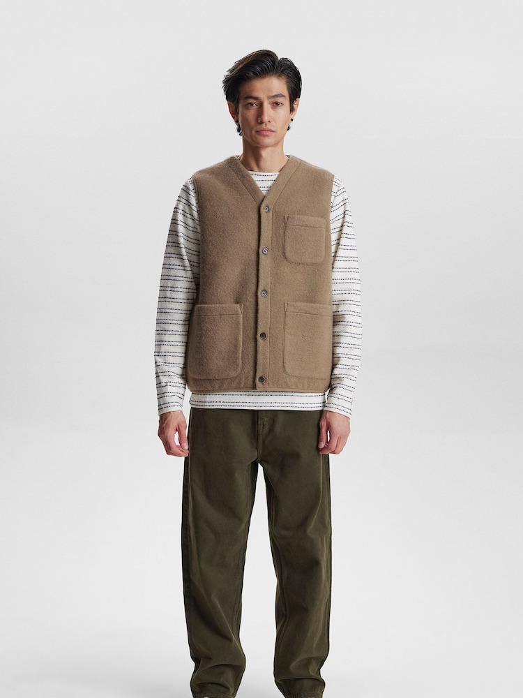 Anerkjendt Cream Boiled Wool Gilet - Image 1 of 7