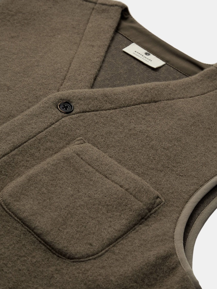 Anerkjendt Cream Boiled Wool Gilet - Image 7 of 7