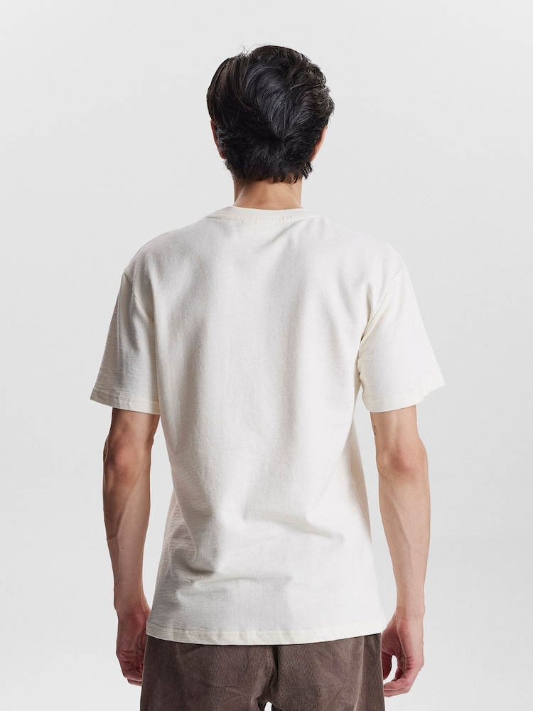 Alb - Tricou cu structură din bumbac Anerkjendt 100% - Imaginea 2 din 7