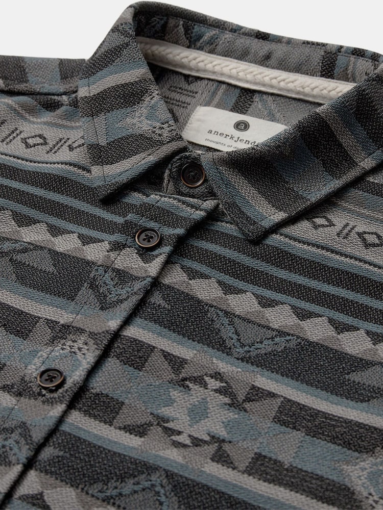 Anerkjendt Grey Jacquard Shirt - Image 8 of 8