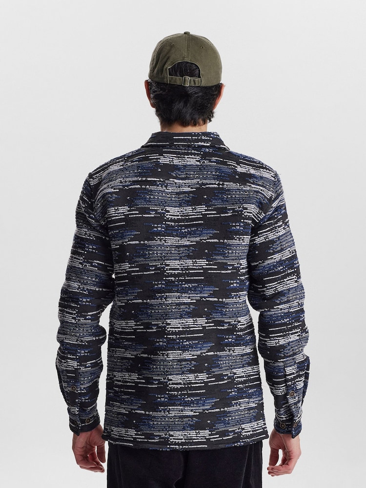 Anerkjendt Blue Jacquard Overshirt - Image 2 of 7