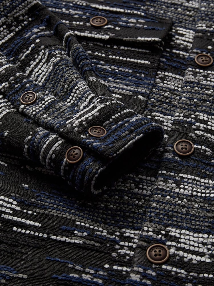Anerkjendt Blue Jacquard Overshirt - Image 7 of 7