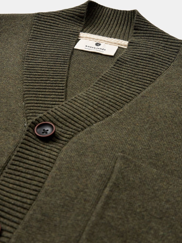 Anerkjendt Green 100% Cotton Milano Cardigan - Image 7 of 7 Anerkjendt Green 100% Cotton Milano Cardigan - Image 7 of 7