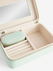 Mint Green Faux Leather Travel Jewellery Box With Removable Mini Box - Image 7 of 7