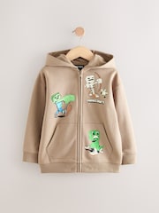 Castanho claro - Moletom com capuz Minecraft Stone Zip Through (3-16anos) - Imagem 1 de 1