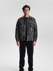 Anerkjendt Green Jacquard Overshirt - Image 1 of 7