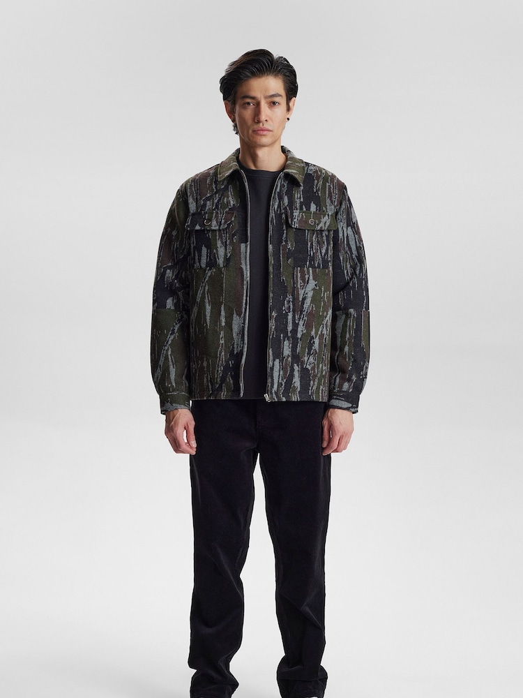 Anerkjendt Green Jacquard Overshirt - Image 1 of 7