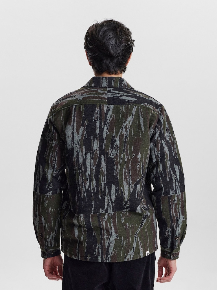 Anerkjendt Green Jacquard Overshirt - Image 2 of 7