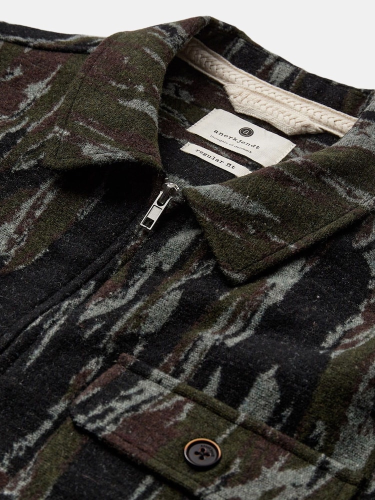 Anerkjendt Green Jacquard Overshirt - Image 7 of 7