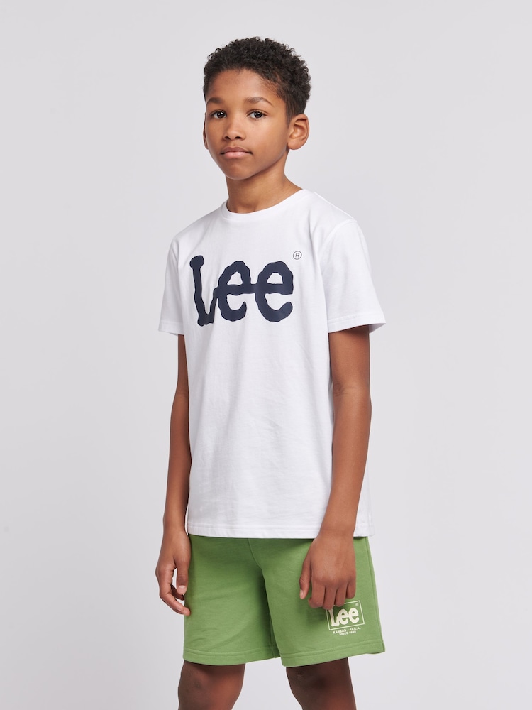 Lee White Wobbly Graphic Print T-Shirt - Image 1 of 5 Lee White Wobbly Graphic Print T-Shirt - Image 1 of 5