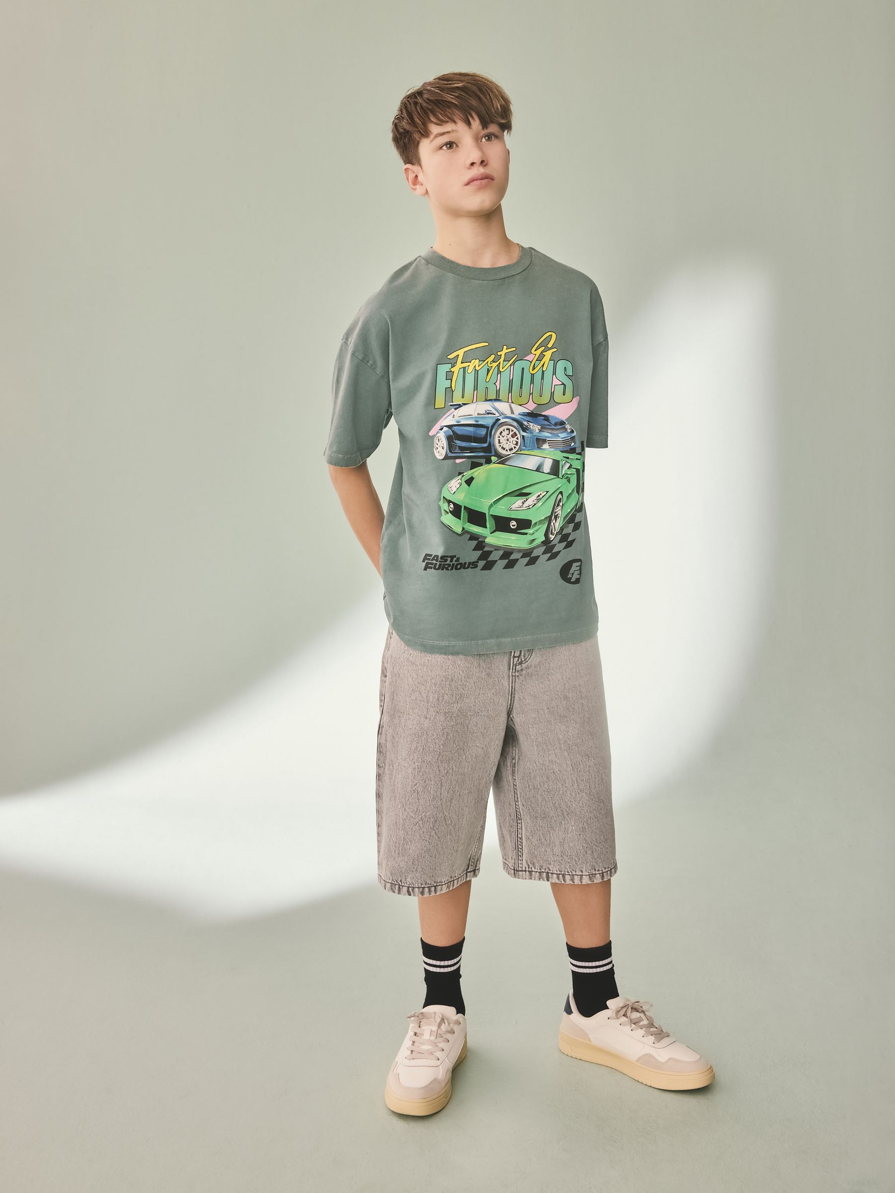 Green 100% Cotton Fast And Furious Short Sleeve T-Shirt (3-16yrs)