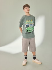 Green 100% Cotton Fast And Furious Short Sleeve T-Shirt (3-16yrs) - Image 1 of 3