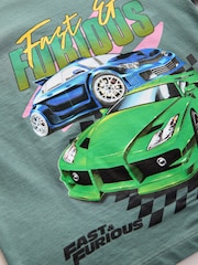 Green 100% Cotton Fast And Furious Short Sleeve T-Shirt (3-16yrs) - Image 6 of 7