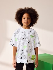 White All Over Print Licensed Minecraft T-Shirt (3-16yrs) - Image 1 of 9