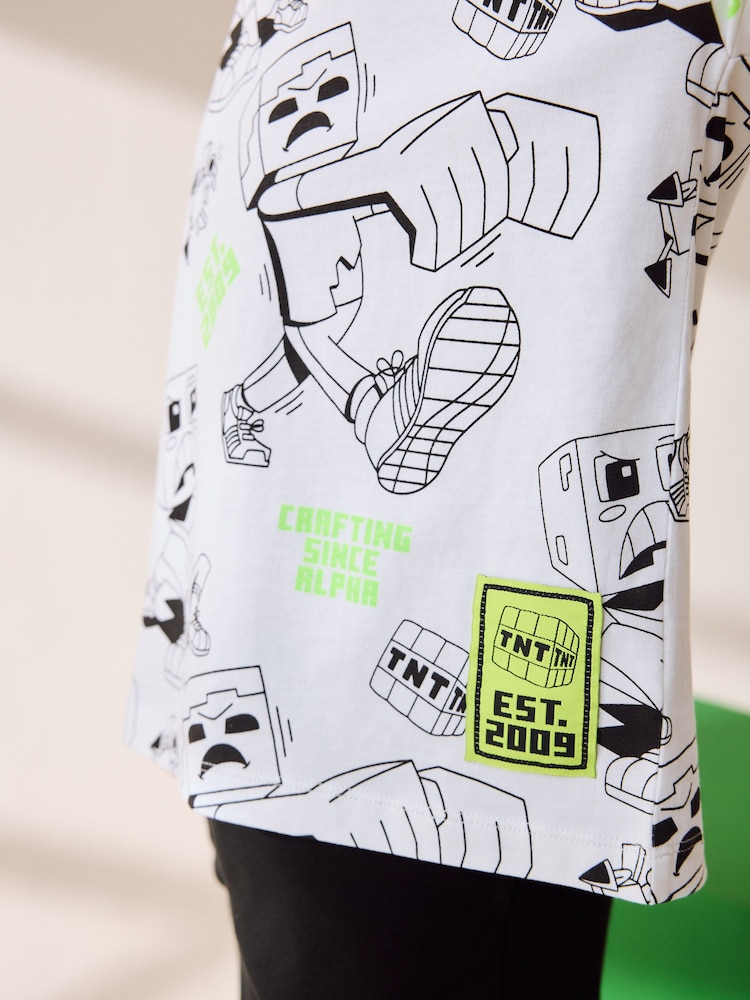 Blanc imprimé - T-shirt Minecraft sous licence (3-16 ans) - Image 5 of 9