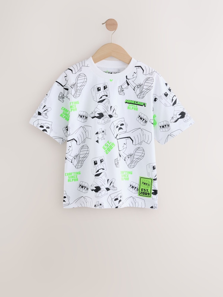 Blanc imprimé - T-shirt Minecraft sous licence (3-16 ans) - Image 6 of 9
