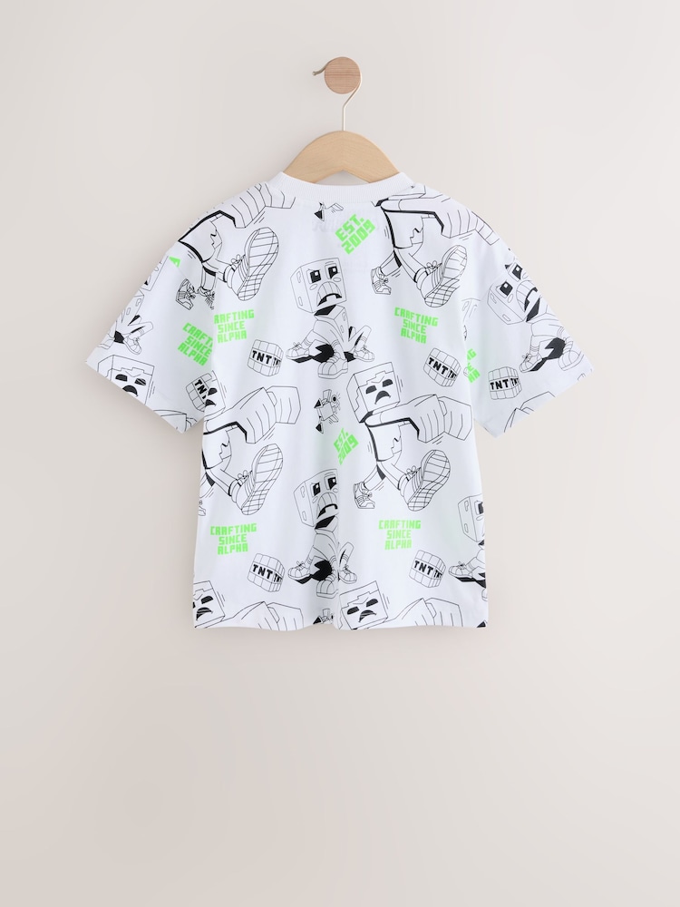 Blanc imprimé - T-shirt Minecraft sous licence (3-16 ans) - Image 7 of 9