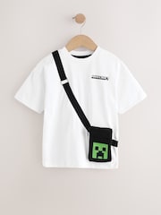 White Licensed Minecraft Bag T-Shirt (3-16yrs) - Image 1 of 6