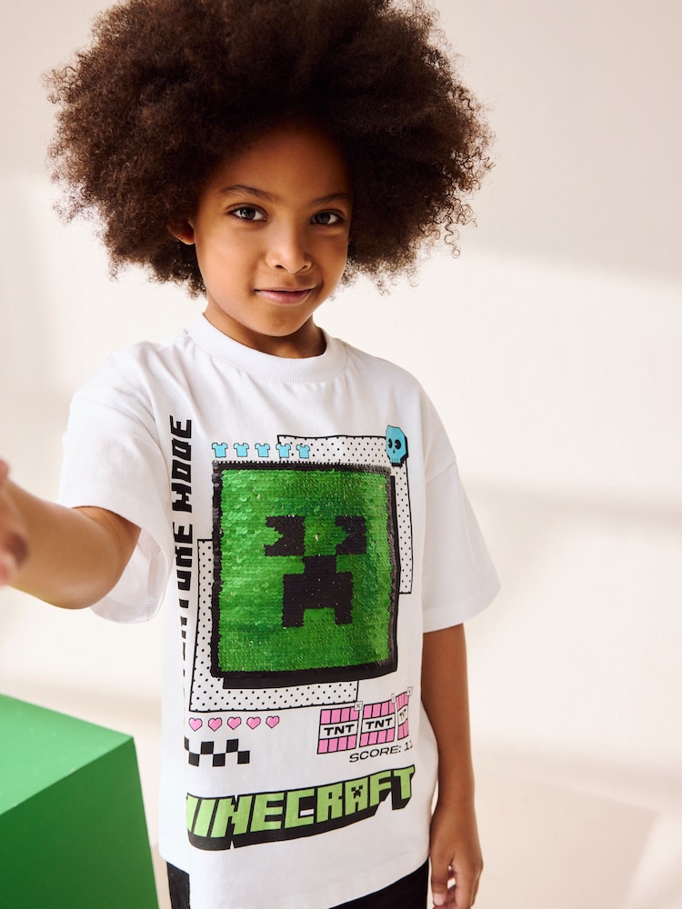 White Bold Licensed Minecraft T-Shirt (3-16yrs) - Image 1 of 5