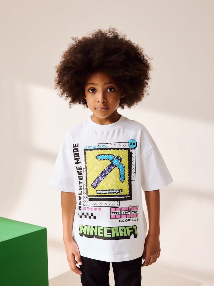 White Bold Licensed Minecraft T-Shirt (3-16yrs) - Image 2 of 5