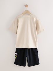 Stone/Black Short Sleeve Minecraft T-Shirt And Shorts Set (3-16yrs) - Image 3 of 5