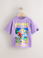 أرجواني - تيشِرت مزيّن بطبعة شخصية Sonic المرخصة (3 16 سنة) - صورة 1 من 1