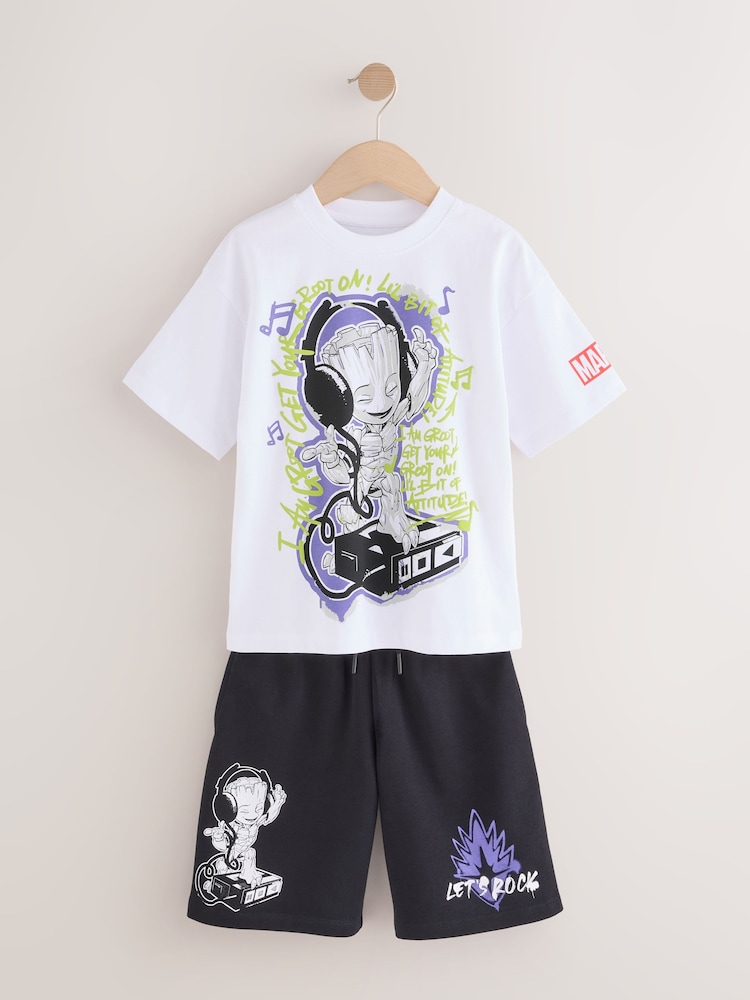 White Guardians of the Galaxy Groot T-Shirt and Shorts Set (3-16yrs) - Image 1 of 6