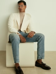 Reiss Off White Art SIngle-Breasted Twill Blazer - Image 1 of 9