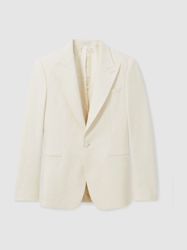 Reiss Off White Art SIngle-Breasted Twill Blazer - Image 2 of 9