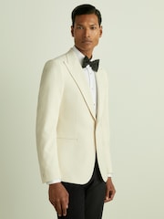 Reiss Off White Art SIngle-Breasted Twill Blazer - Image 5 of 9