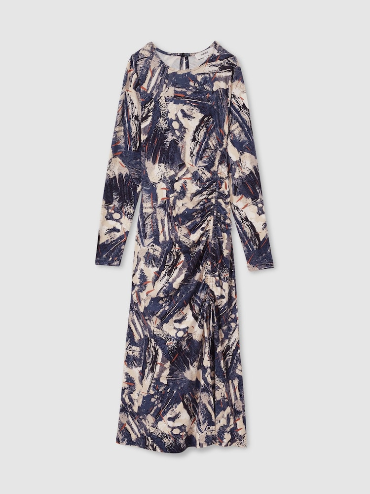 Reiss Riyo Printed Ruched средних размеров платья - Изображение 2 из 6