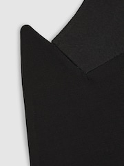 Reiss Black Thom Double-Breasted Tuxedo Jacket in Black Hopsack - Image 7 of 8