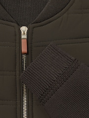Reiss Military Green Tosca Quilted Hybrid Jacket - Image 7 of 7