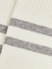 Reiss Ecru/Soft Grey Alcott Striped Socks With Wool And Cashmere - Image 3 of 3