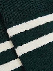 Reiss Forest Green/Ecru Alcott Striped Socks With Wool And Cashmere - Image 3 of 3