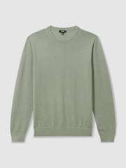 Reiss Herb Green Wessex Merino Wool Crew Neck Jumper - Image 2 of 6