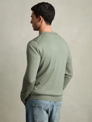 Reiss Herb Green Wessex Merino Wool Crew Neck Jumper - Image 5 of 6