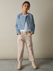 Reiss Camel Ocean 4-9 yrs Straight-Leg Patch Pocket Jeans - Image 1 of 4