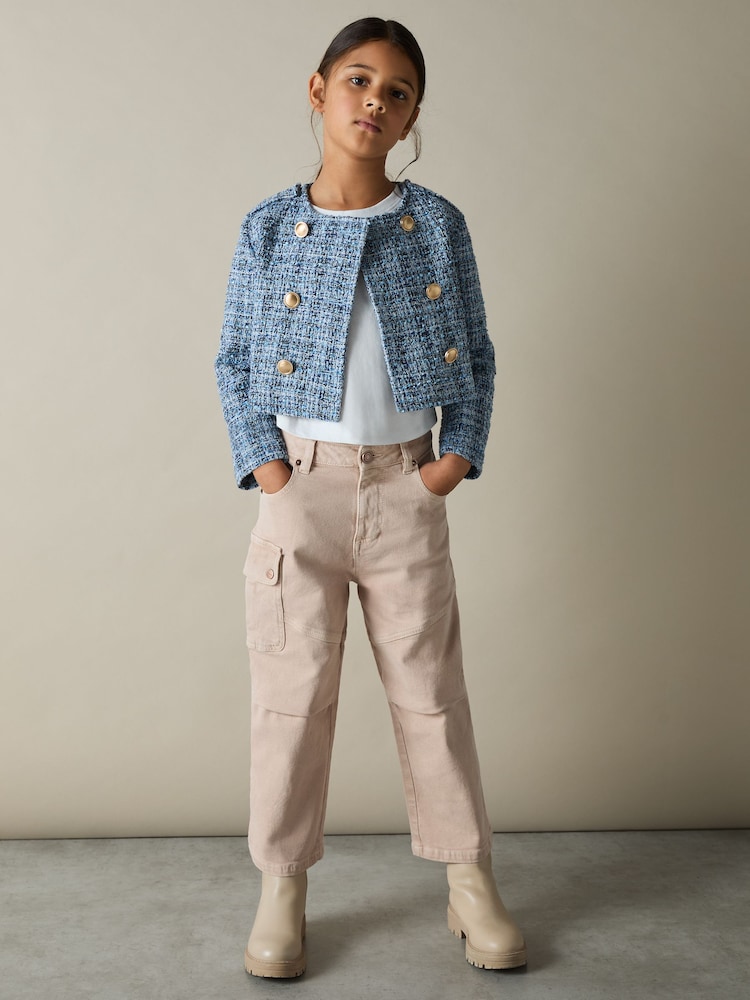 Reiss Camel Ocean 4-9 yrs Straight-Leg Patch Pocket Jeans - Image 1 of 4