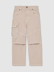Reiss Camel Ocean 4-9 yrs Straight-Leg Patch Pocket Jeans - Image 2 of 4