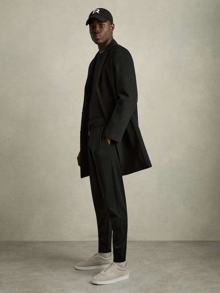 Reiss Black Billings Merino-Blend Stretch Joggers - Image 1 of 6 Reiss Black Billings Merino-Blend Stretch Joggers - Image 1 of 6