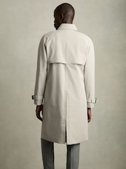 Reiss Stone Scramble Double Breasted Long Trench Coat - Image 5 of 7