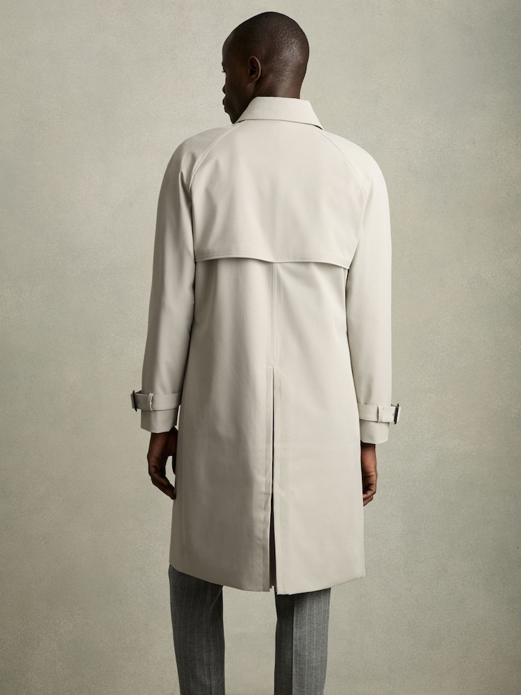 Reiss Stone Scramble Double Breasted Long Trench Coat - Image 5 of 7