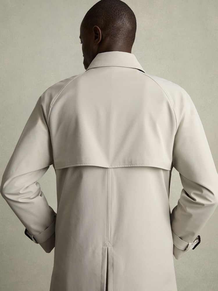 Reiss Stone Scramble Double Breasted Long Trench Coat - Image 6 of 7